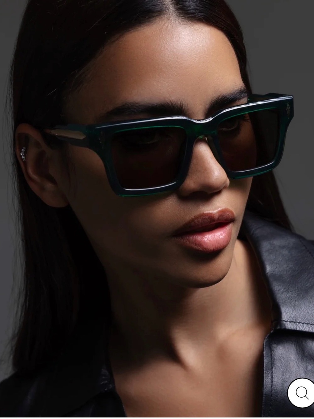 Oversized Square Sunglasses in Dark Green - Women's Fashion Shades